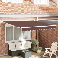 Barna kézzel kihúzható napellenző 300 x 250 cm