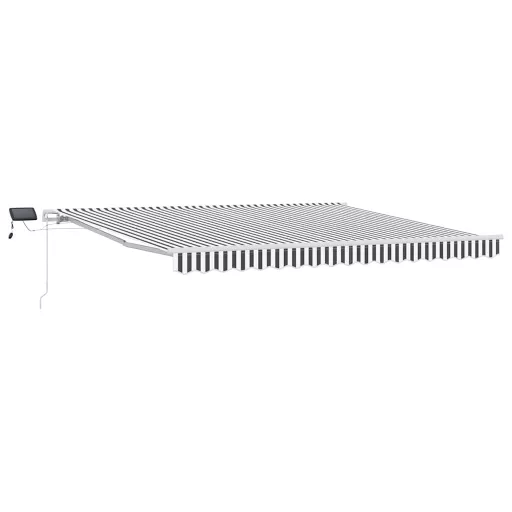 Antracitszürke-fehér LED-es kézi napellenző 400 x 300 cm