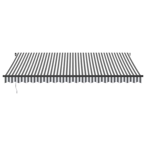 Antracitszürke-fehér LED-es kézi napellenző 450 x 350 cm