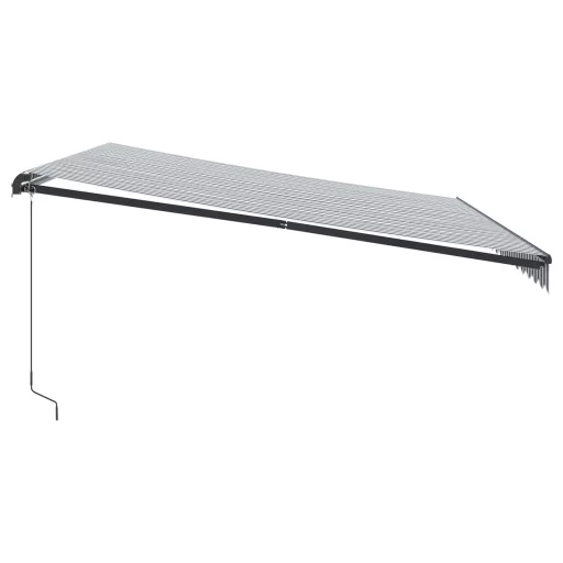Antracitszürke-fehér LED-es kézi napellenző 450 x 350 cm