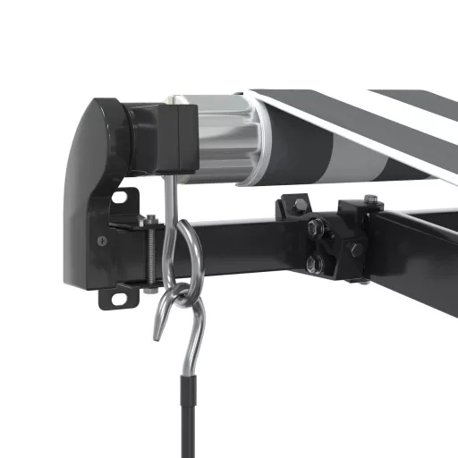 Antracitszürke-fehér LED-es kézi napellenző 450 x 350 cm