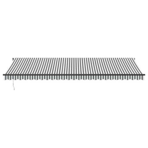 Antracitszürke és fehér kézzel kihúzható napellenző 600x350 cm