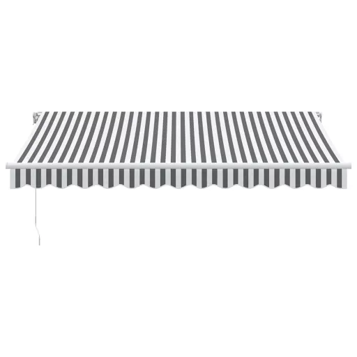 Antracitszürke-fehér kézzel kihúzható napellenző 350 x 250 cm