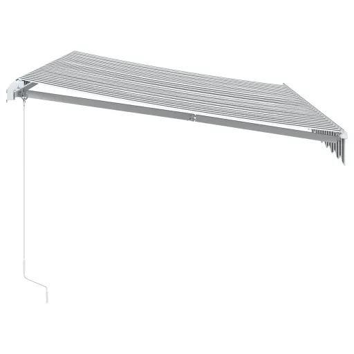 Antracitszürke-fehér kézzel kihúzható napellenző 350 x 250 cm