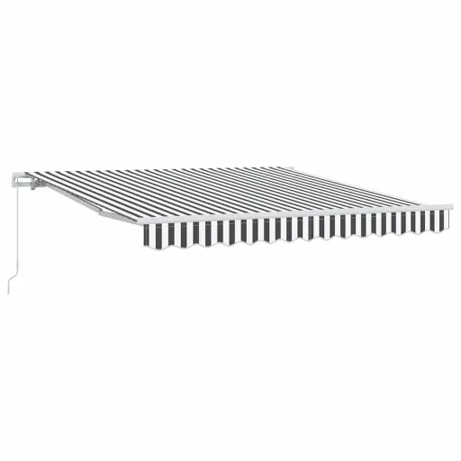 Antracitszürke-fehér kézzel kihúzható napellenző 300 x 250 cm