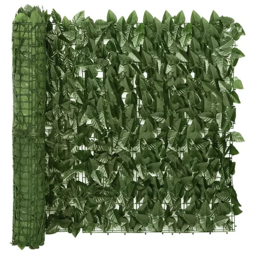 Sötétzöld leveles erkélyparaván 200 x 75 cm