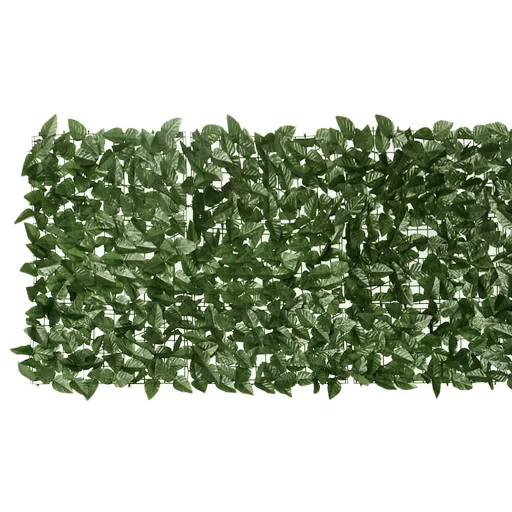 Sötétzöld leveles erkélyparaván 200 x 75 cm
