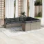 10 részes szürke polyrattan kerti ülőgarnitúra párnákkal
