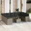10 részes szürke polyrattan kerti ülőgarnitúra párnákkal