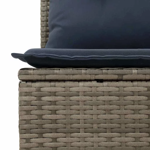 10 részes szürke polyrattan kerti ülőgarnitúra párnával