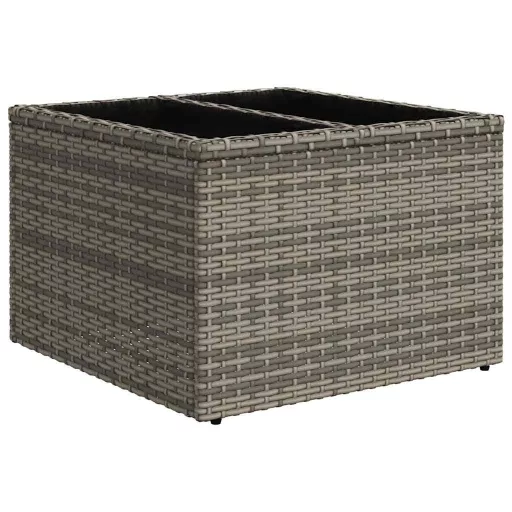 10 részes szürke polyrattan kerti ülőgarnitúra párnával
