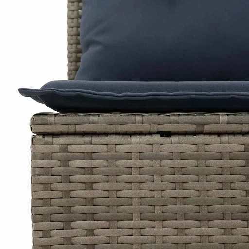 10 részes szürke polyrattan kerti ülőgarnitúra párnával