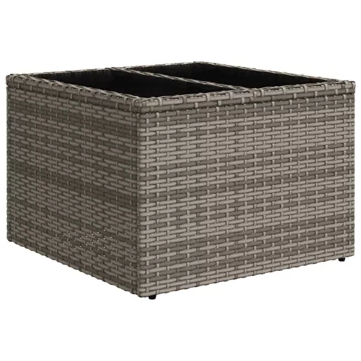 10 részes szürke polyrattan kerti ülőgarnitúra párnával