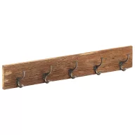   Tömör újrahasznosított fa fogas 5 akasztóval 100 x 2,5 x 15 cm