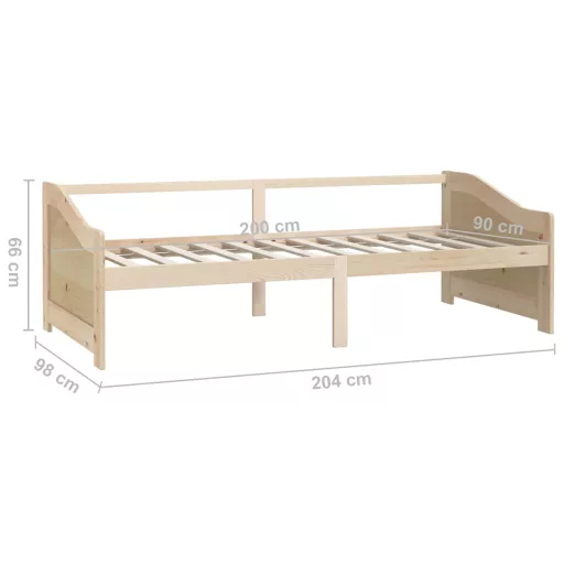 3 személyes tömör fenyőfa kanapéágy 90 x 200 cm