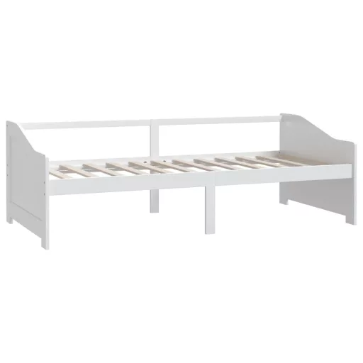 Fehér 3 személyes tömör fenyőfa kanapéágy 90 x 200 cm