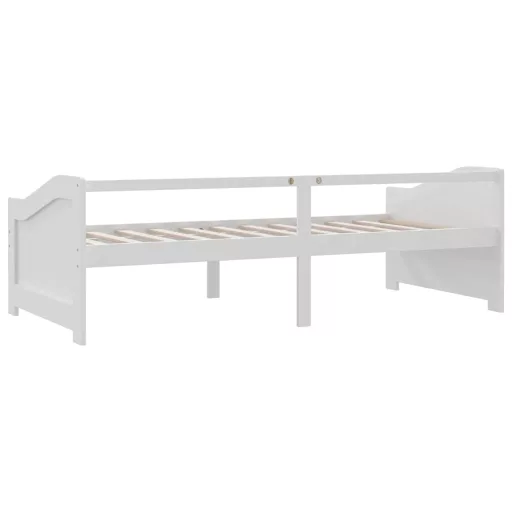 Fehér 3 személyes tömör fenyőfa kanapéágy 90 x 200 cm