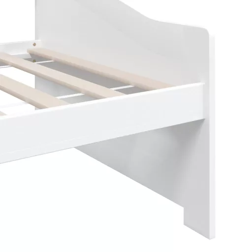 Fehér 3 személyes tömör fenyőfa kanapéágy 90 x 200 cm