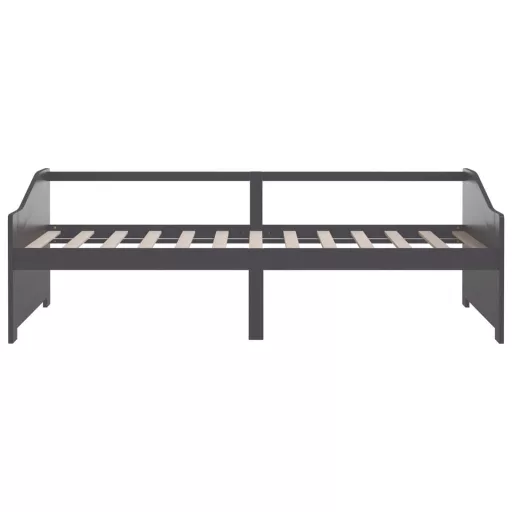 Sötétszürke 3 személyes tömör fenyőfa kanapéágy 90 x 200 cm
