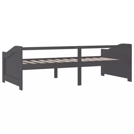 Sötétszürke 3 személyes tömör fenyőfa kanapéágy 90 x 200 cm