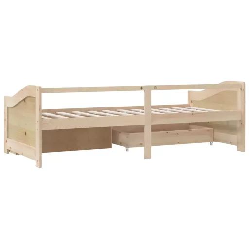 3 személyes tömör fenyőfa kanapéágy fiókokkal 90 x 200 cm