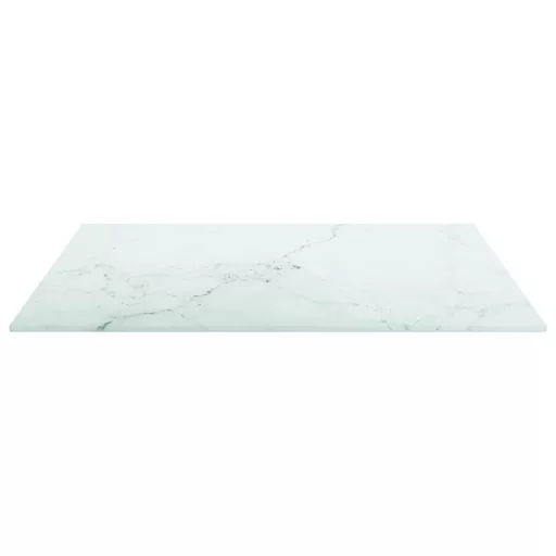 Fehér edzett üveg asztallap márványdizájnnal 50 x 50 cm 6 mm