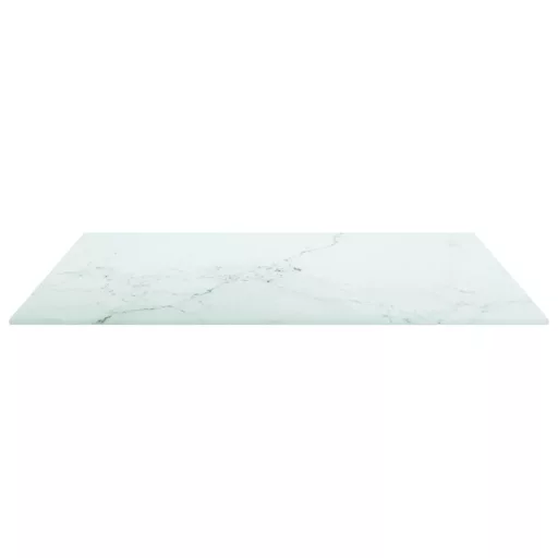 Fehér edzett üveg asztallap márványdizájnnal 60 x 60 cm 6 mm