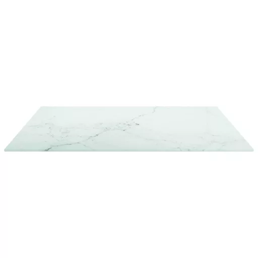 Fehér edzett üveg asztallap márványdizájnnal 70 x 70 cm 6 mm