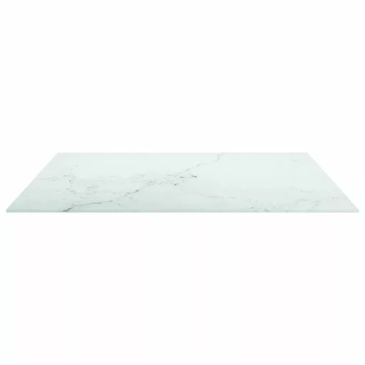 Fehér edzett üveg asztallap márványdizájnnal 80 x 80 cm 6 mm