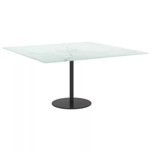 Fehér edzett üveg asztallap márványdizájnnal 80 x 80 cm 6 mm