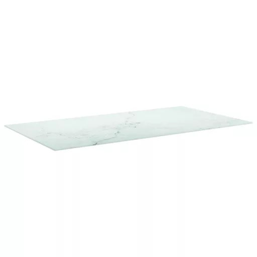 Fehér edzett üveg asztallap márványdizájnnal 120 x 62 cm 8 mm