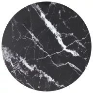   Fekete edzett üveg asztallap márványdizájnnal Ø30 x 0,8 cm