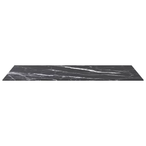 Fekete edzett üveg asztallap márványdizájnnal 100 x 50 cm 6 mm