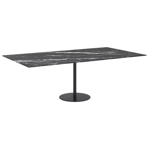 Fekete edzett üveg asztallap márványdizájnnal 120 x 62 cm 8 mm