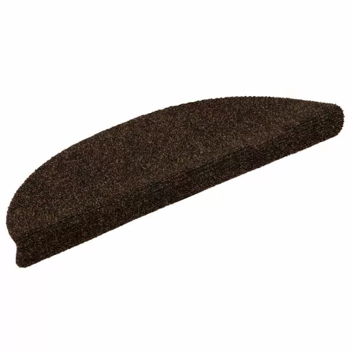 15 db öntapadós lépcsőszőnyeg 56 x 17 x 3 cm barna félkör alakú