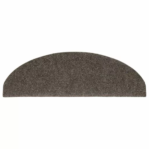 15 db öntapadós lépcsőszőnyeg 65 x 21 x 4 cm antracit színű, félkör alakú, nagy