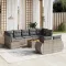 10 részes szürke polyrattan kerti ülőgarnitúra párnákkal