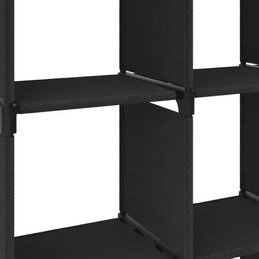 5 rekeszes fekete szövet bemutató polc 103 x 30 x 72,5 cm