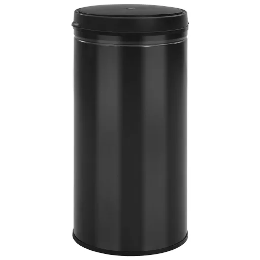 Fekete automata érzékelős szénacél szemeteskuka 70 L