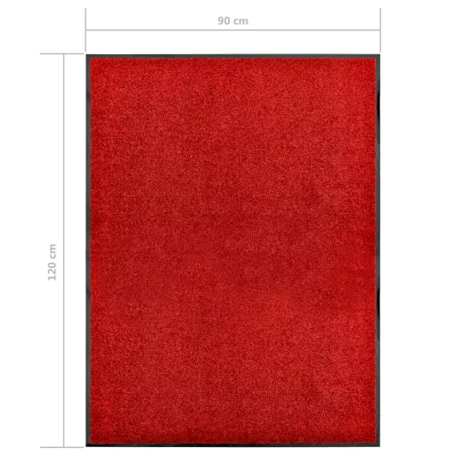 Piros mosható lábtörlő 90 x 120 cm