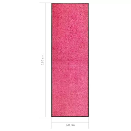 Rózsaszín kimosható lábtörlő 60 x 180 cm