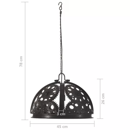 Lánckerék-kialakítású ipari mennyezeti lámpa 45 cm E27