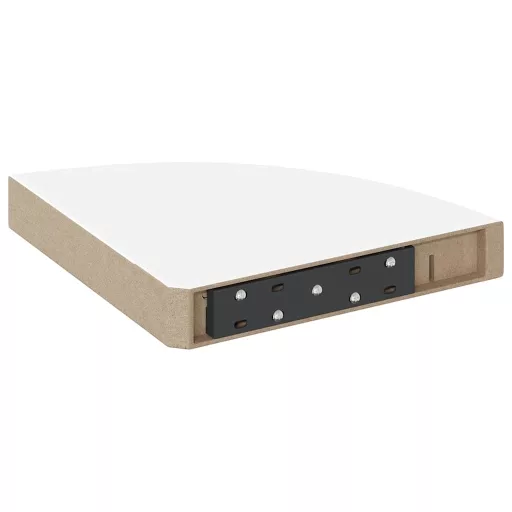 Úszó sarokpolc magasfényű fehér MDF 25 x 25 x 3,8 cm