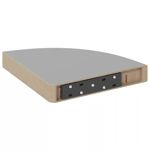 Magasfényű szürke MDF lebegő sarokpolc 25 x 25 x 3,8 cm