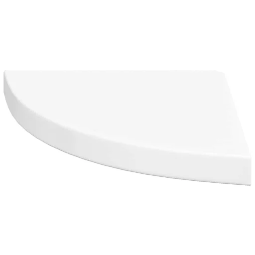323909  Floating Corner Shelves 4 pcs High Gloss White 35x35x3,8 cm MDF