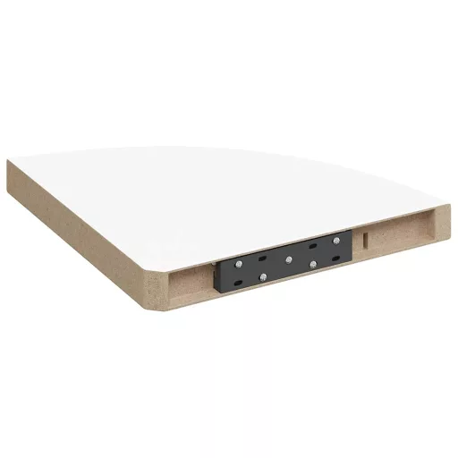 323909  Floating Corner Shelves 4 pcs High Gloss White 35x35x3,8 cm MDF