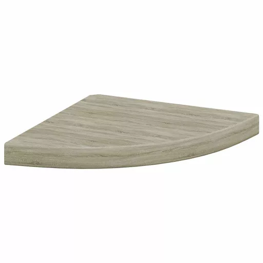 2 db tölgyszínű MDF lebegő sarokpolc 35 x 35 x 3,8 cm