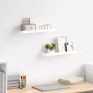 2 db fehér MDF szegélypolc képkeretekhez 40 x 9 x 3 cm
