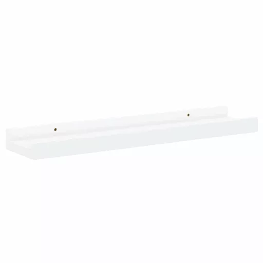 2 db fehér MDF szegélypolc képkeretekhez 40 x 9 x 3 cm
