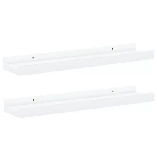 2 db fehér MDF szegélypolc képkeretekhez 40 x 9 x 3 cm